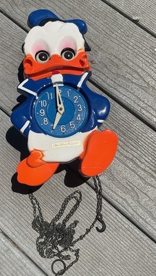 Vintage MI-Ken Walt Disney Donald Duck Wall Clock ( Not Tested) 1960 s