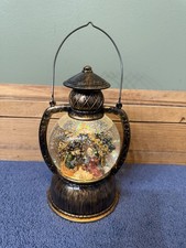 Snow Globe Lantern Lighted Nativity Christmas Swirling Snow Lantern Works
