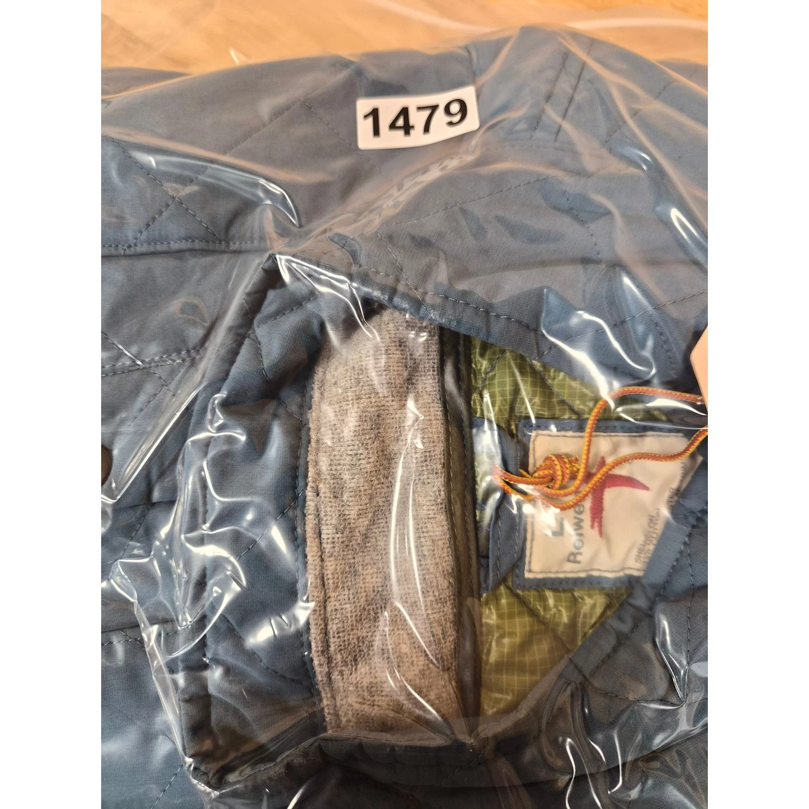 NWT Relwen Quilted Insulated Tanker Jacket Men's Size L Light Blue Color (1479) image 9