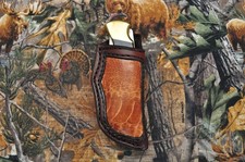 Custom Crafted Sheath for Buck 112, Ostrich Hide Inlay