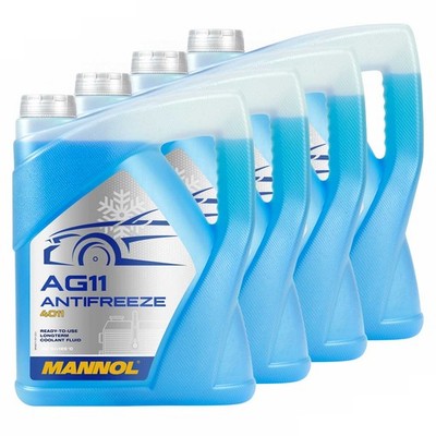 MANNOL Kühlerfrostschutz Longterm Antifreeze 4x 5Liter Fertiggemisch -40°C blau
