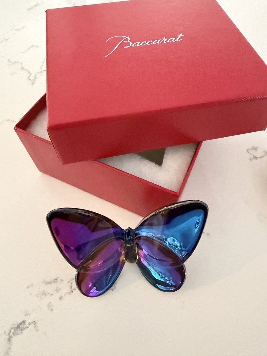Baccarat Lucky Butterfly Papillon in Scarab Blue Crystal - 3
