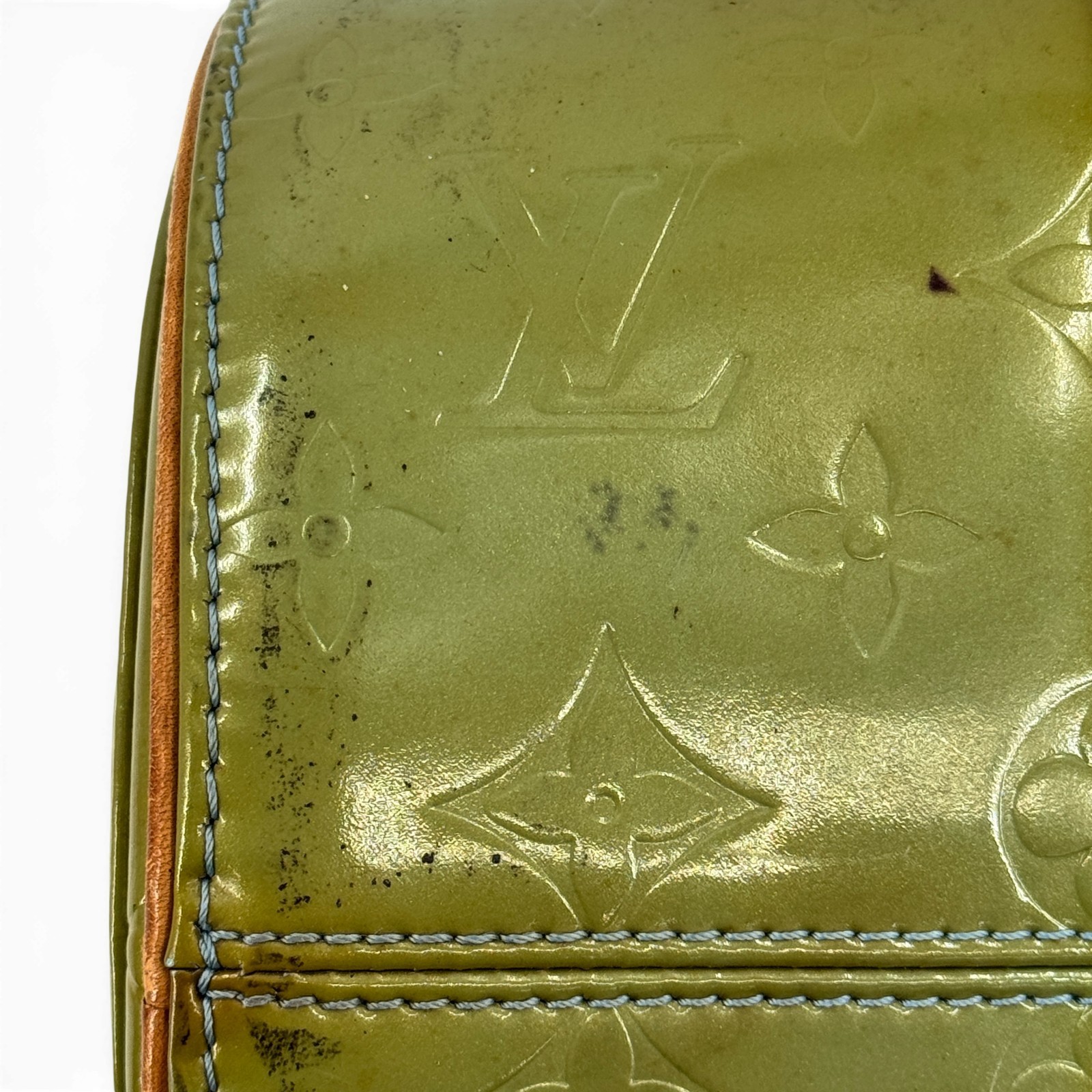 Auth LOUIS VUITTON Monogram Vernis Green Bedford M91007 Ladies Handbag KC217 thumbnail 21