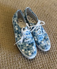 Women's vintage keds Retro Blue White Polkadot 8  Champion Canvas Sneakers