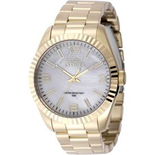 Invicta Men's Watch Specialty Quartz White MOP Dial Yellow Gold Bracelet 50126