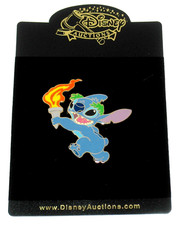 LE Disney Auction Pin Stitch Olympic Torch Run Relay Greece Laurel Crown 2004