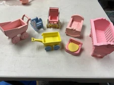 PLAYSKOOL VINTAGE DOLLHOUSE BABY DOLL NURSERY FURNITURE MEGA LOT CRIB POTTY +
