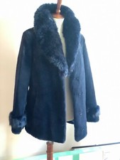 Premium Quality Woman Classic Blue Jacket With Collar Sable Size M Sale