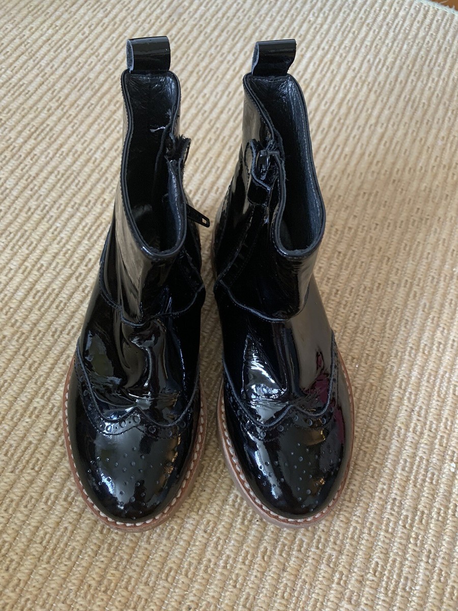 Bonpoint Little Girl’s Black Patent Leather Boot Size 27 US 10