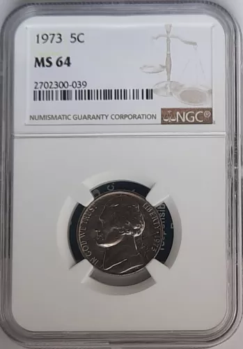 1973-P Clad Jefferson Nickle (5C) NGC MS 64