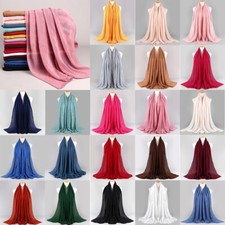 Premium Viscose Maxi Crinkle Cloud Hijab Scarf Shawl Islam Muslim Scarves Wraps