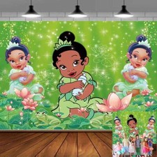 Tiana Princess Birthday Backdrop Party Supplies Banner Vinyl for Kids 5x3ft