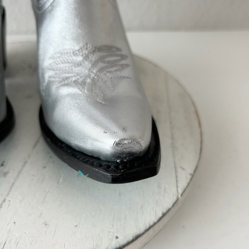 Lane SMOKESHOW Cowboy Bootie Womens 6.5 Silver Western Cowgirl Short Ankle Boots - Picture 7 of 13