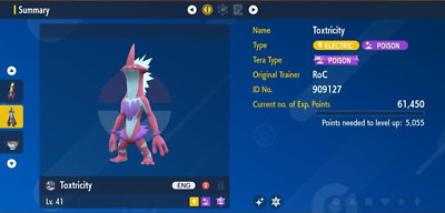 Pokemon Scarlet & Violet 6IV Shiny LOW KEY TXTRICITY Max EVs