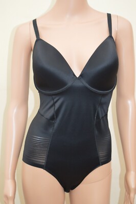 Neu M&S Body Plunge schwarz feste Kontrolle Gr. UK 32E 36DD