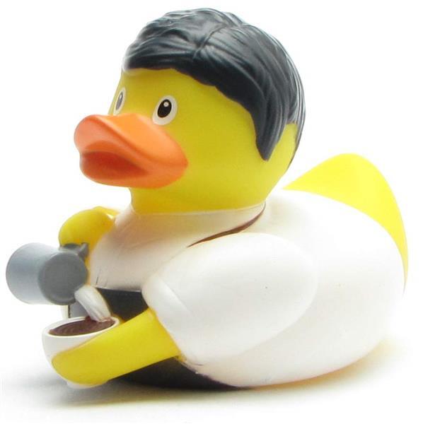 Badeente Barista Ente Quietscheente Quietscheentchen Gummiente Plastikente-image