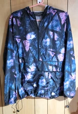 Y2K No Boundaries Small Pullover Hoodie 1/4 Zip Anorak Jacket Geometric Galaxy