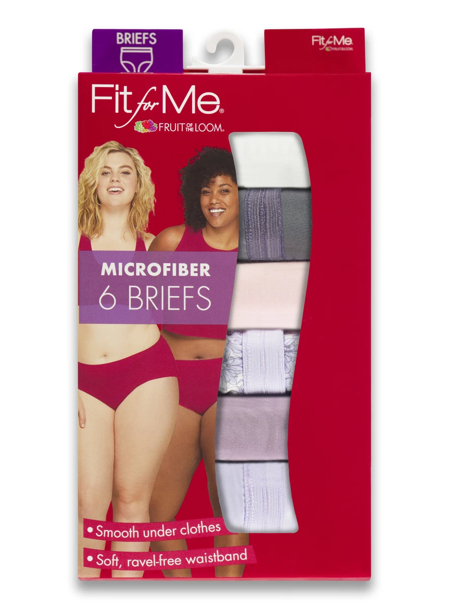 Fit for Me by Fruit of the Loom Women's Plus Microfiber Brief, 6 Pack  Panties