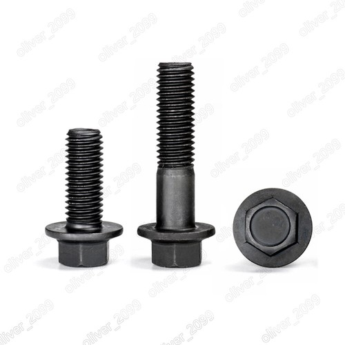 M6 M8 M10 M12 M14 M16 Black Steel Hexagon Flange Bolts Hex Flange Head Screws - Picture 3 of 6