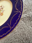 Antique Coalport Porcelain Dinner Plate Cobalt Blue Rim with Gold Scrolling — photo 2