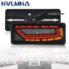 2PCS 12/24V Dynamic LED Truck Tail Light Turn Signal Rear Brake Lights Reverse S