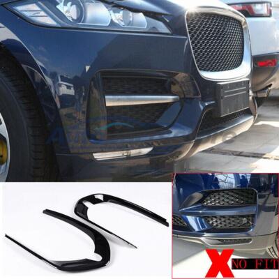 For Jaguar F-PACE Sport 2016-2020 Black Front Bumper Grille Fog Light Panel Trim