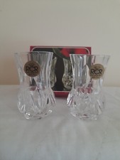 RCR Lead Crystal Pair of Vases New and Boxed