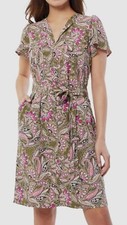 Jones New York Women's Green Flutter-Sleeve Utility Dress Size XS