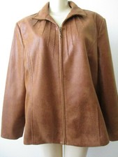 Tanjay Brown Snake Design Long Sleeve Zip Front Jacket Size 16 - New