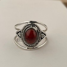 Red Garnet Ring 925 Sterling Silver Handmade Statement Woman Ring All Size SH244