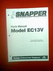 SNAPPER ROBIN INDUSTRIAL ENGINE MODEL # EC13V PARTS MANUAL