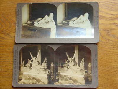 Antique Stereoview Card Photo Lot Nude Naked Woman Art Olympia Cupid
