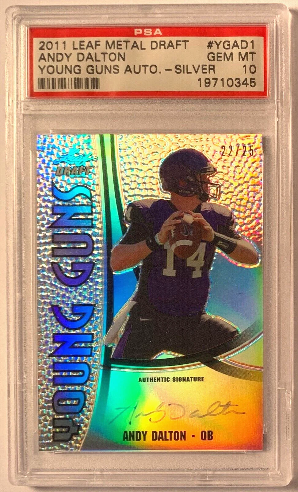 Andy Dalton Leaf Metal Draft Young Guns #YGAD1 Autograph