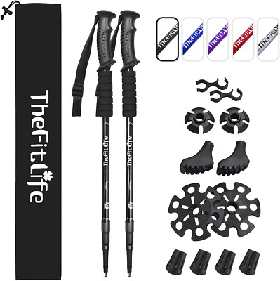 TheFitLife Wandern Walking Trekkingstöcke - 2er Pack mit Antishock und Quick Lock