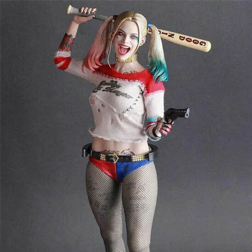 IN US Suicide Squad Harley Quinn 1/6 Real Clothes Figure PVC Model Toys Statue