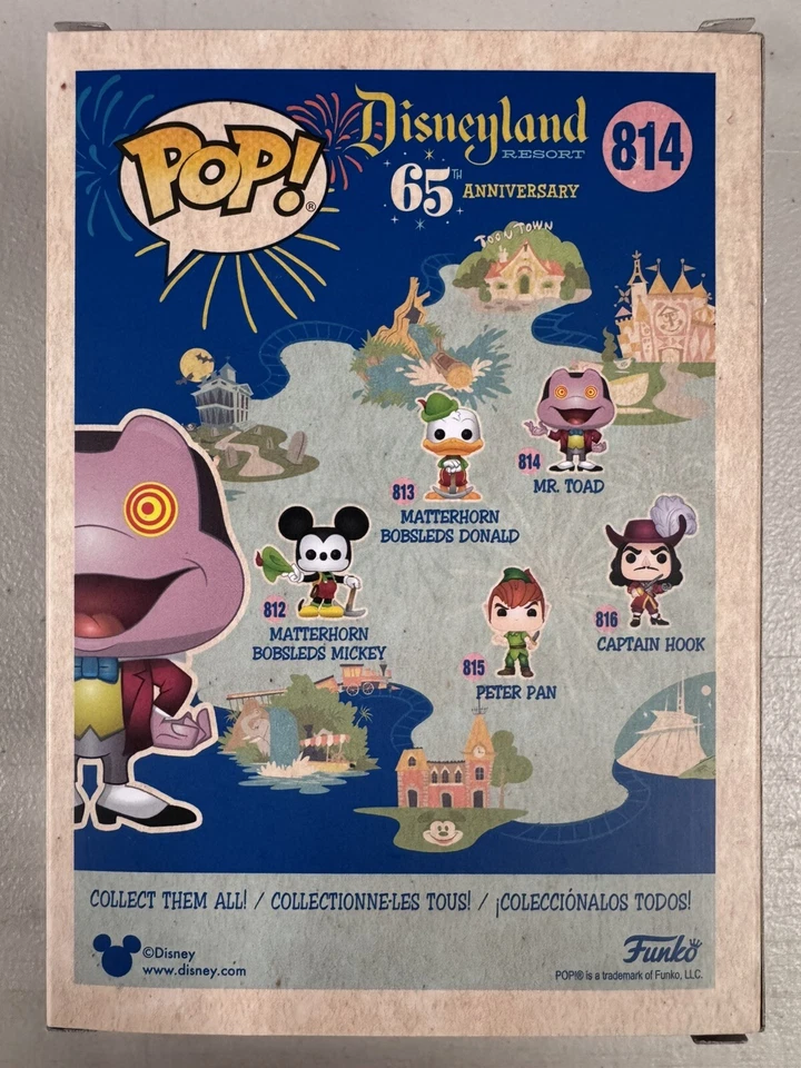 Mr. Toad with Spinning Eyes 814 ~ Disneyland 65 aniversario ~ vinilo Funko Pop Foto 3 de 4