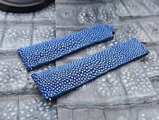 20mm/16mm Polished Stingray Leather Watch Band Vintage Exotic Leather