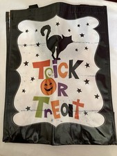 HALLOWEEN Reusable Tote Bag 16" X 12" X 7" Trick Or Treat BLACK CAT D2
