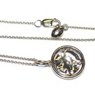 925 silver Gold Plated Vermeil lab grown diamond .01ct pendant necklace coin 18" — photo 8