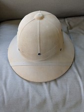 1950s/60s Sun Helmet Pith Hard Hat Khaki Beige - US Military Vintage