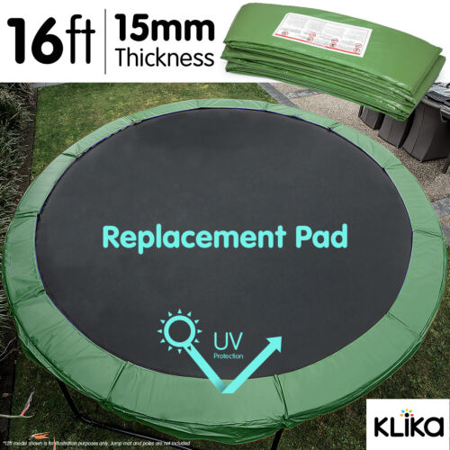 GREEN 16ft REPLACEMENT REINFORCED OUTDOOR ROUND TRAMPOLINE SPRING PAD COVER - Picture 1 of 6