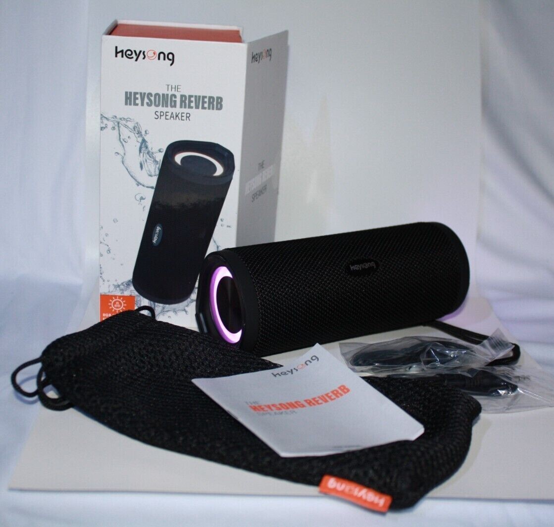 The Heysong Reverb Speaker IP67 Waterproof RGB Lights Micro TF NEW