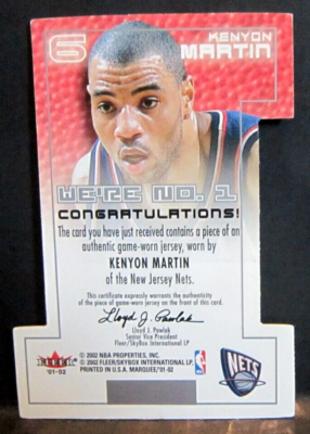 Kenyon Martin 2001-02 Fleer Marquess 2Clr GU We