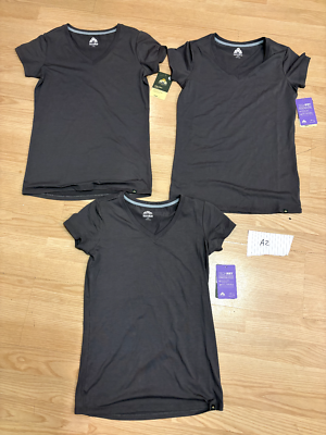 Lot of 3 NEW XS EMS Vital Peak TechDry V Neck Shirt Women Grey