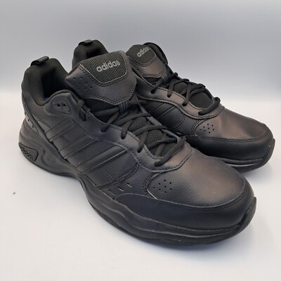 Adidas Turnschuhe Herren UK 13,5 Strutter Court Leder Triple Schwarz Arbeitsschuhe