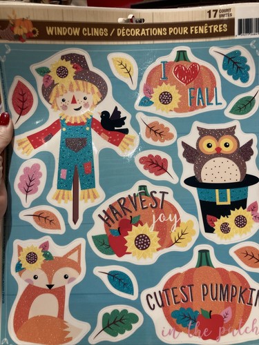 VINTAGE Window Clings Thanksgiving/Fall Pumpkin Decorations Lot Of 7  Brand New - Picture 10 of 24