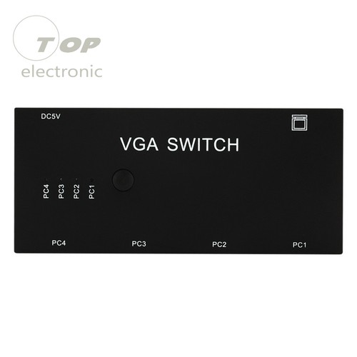2/4 Inputs and 1 Output VGA Switcher Multiple Computer Hosts Switch One Display - Picture 3 of 11