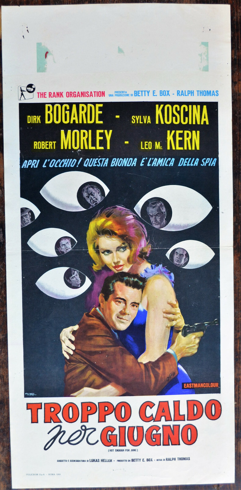 Locandina originale film Troppo caldo per giugno (1964) - Regia di Ralph Thomas