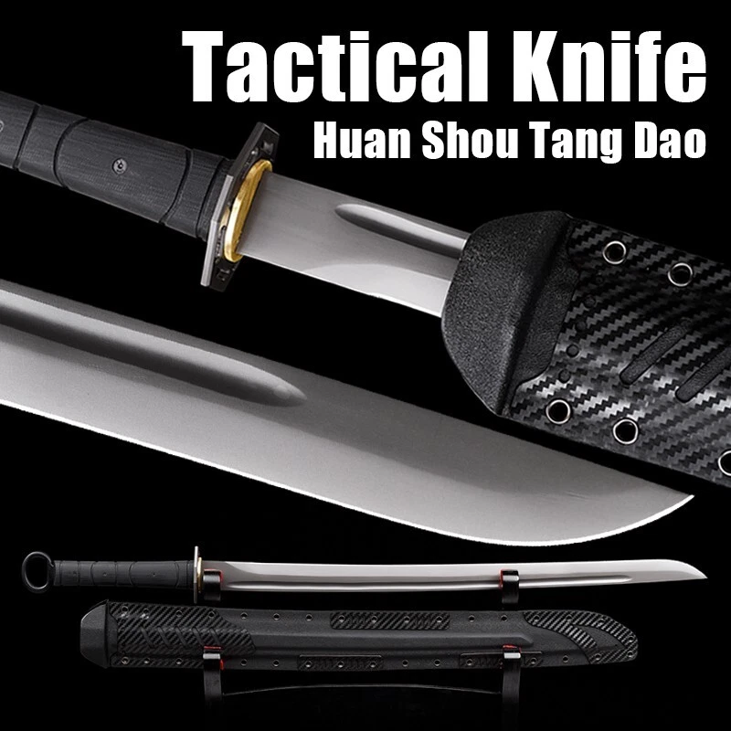 China Tang Dao Moderna Táctica Arma Fría Katana Japonesa Combate Ultra Afilado Foto 2 de 4