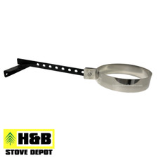   6" Flue Pipe Clamp with Adjustable T Bar Wall Bracket 150 mm